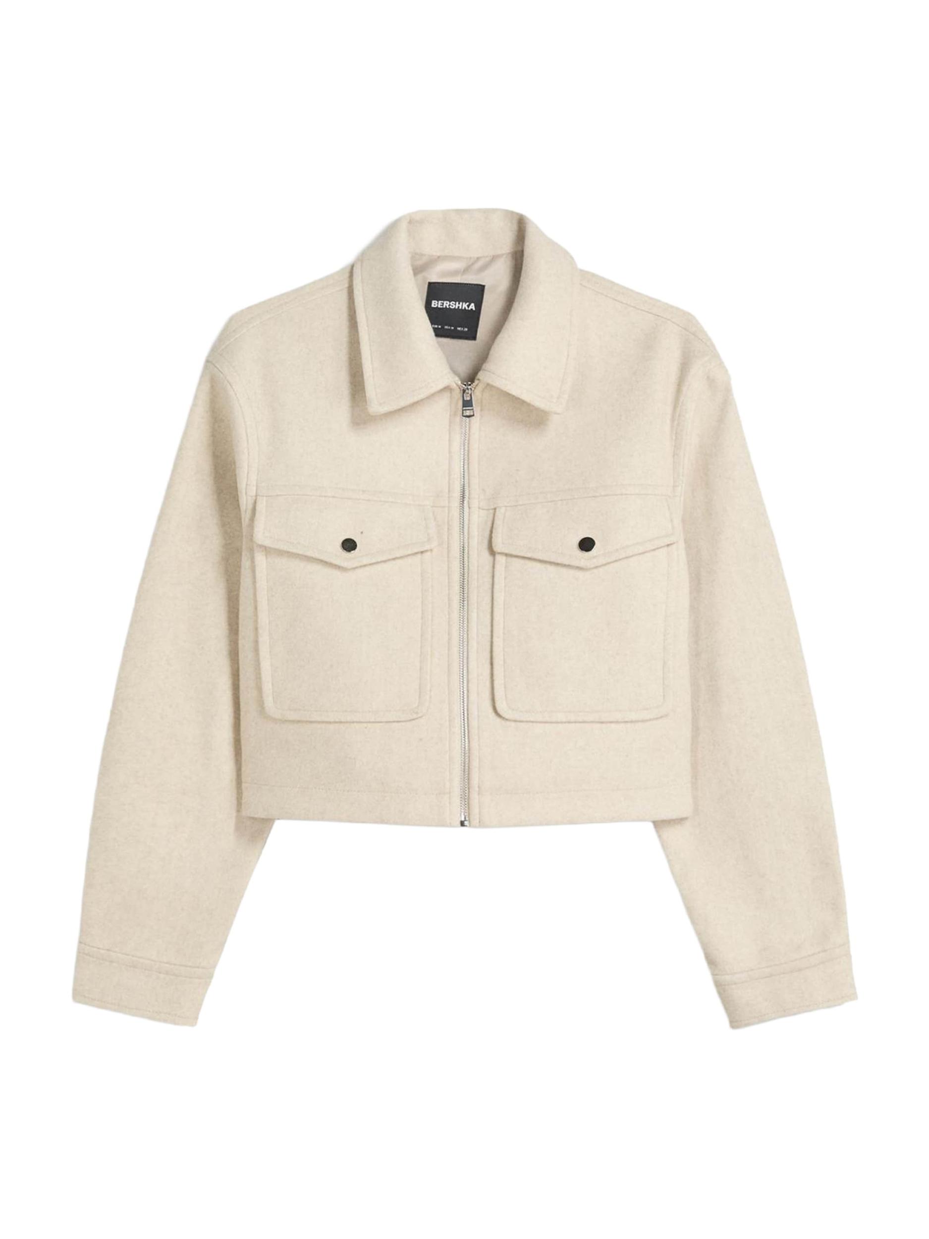 Bershka Zimska jakna pesek