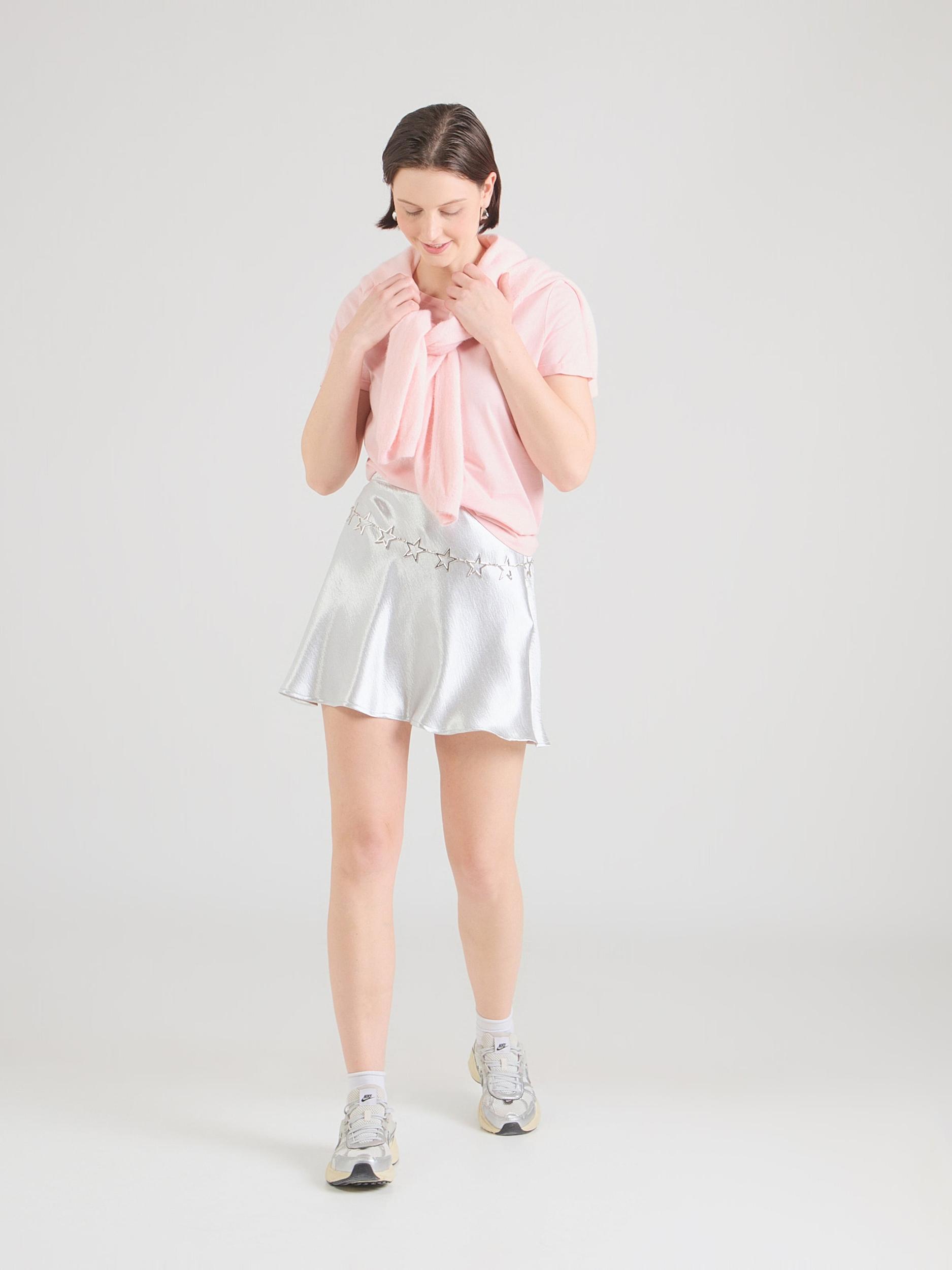 ONLY Majica 'ONLKita' roza / srebrna