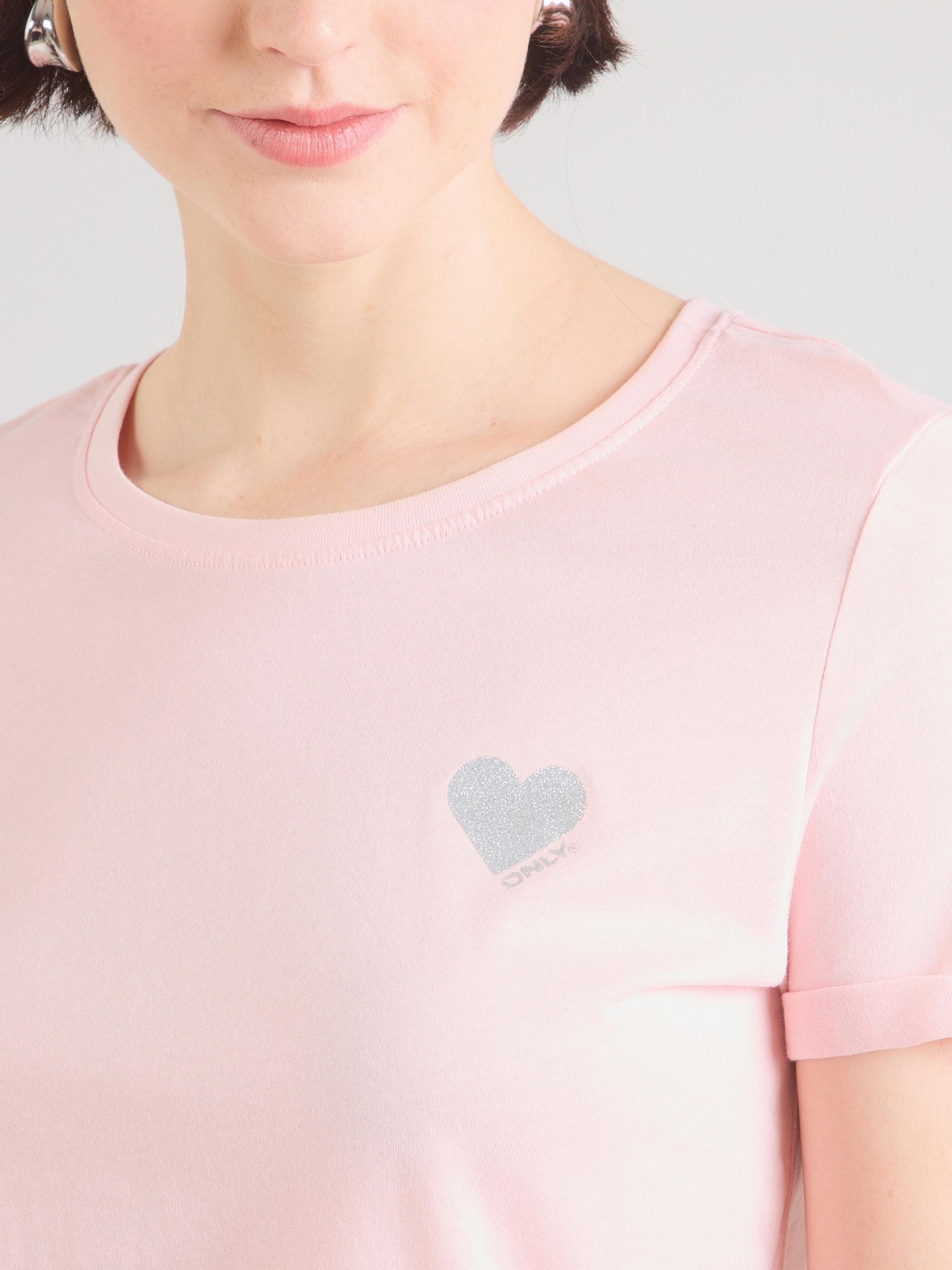 ONLY Majica 'ONLKita' roza / srebrna