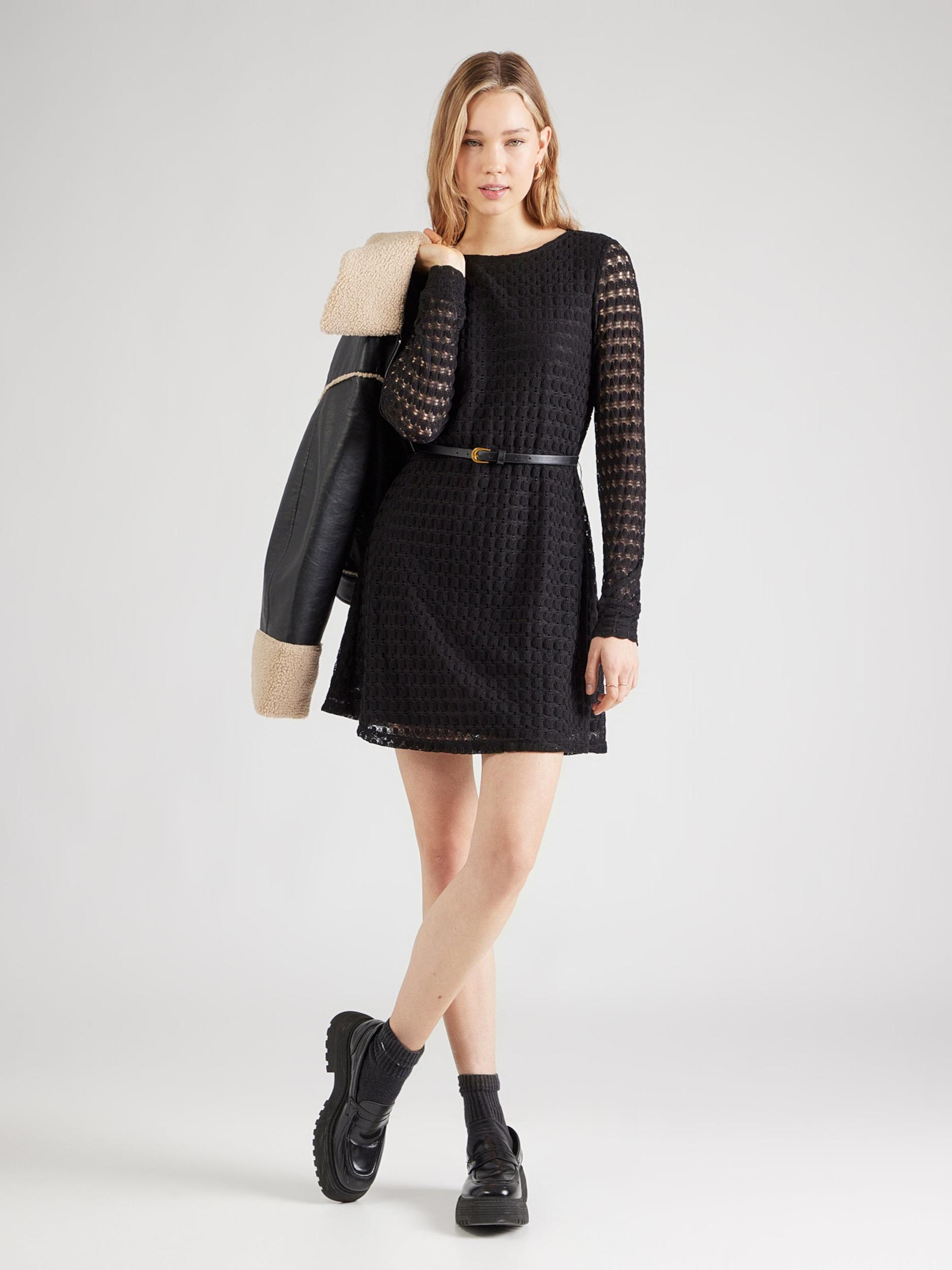 ABOUT YOU Pletena obleka 'Sofia' črna