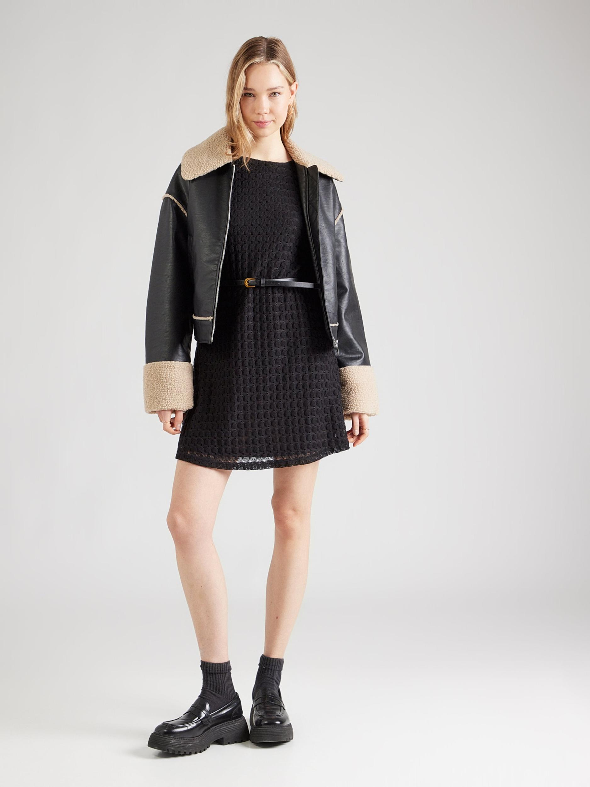 ABOUT YOU Pletena obleka 'Sofia' črna