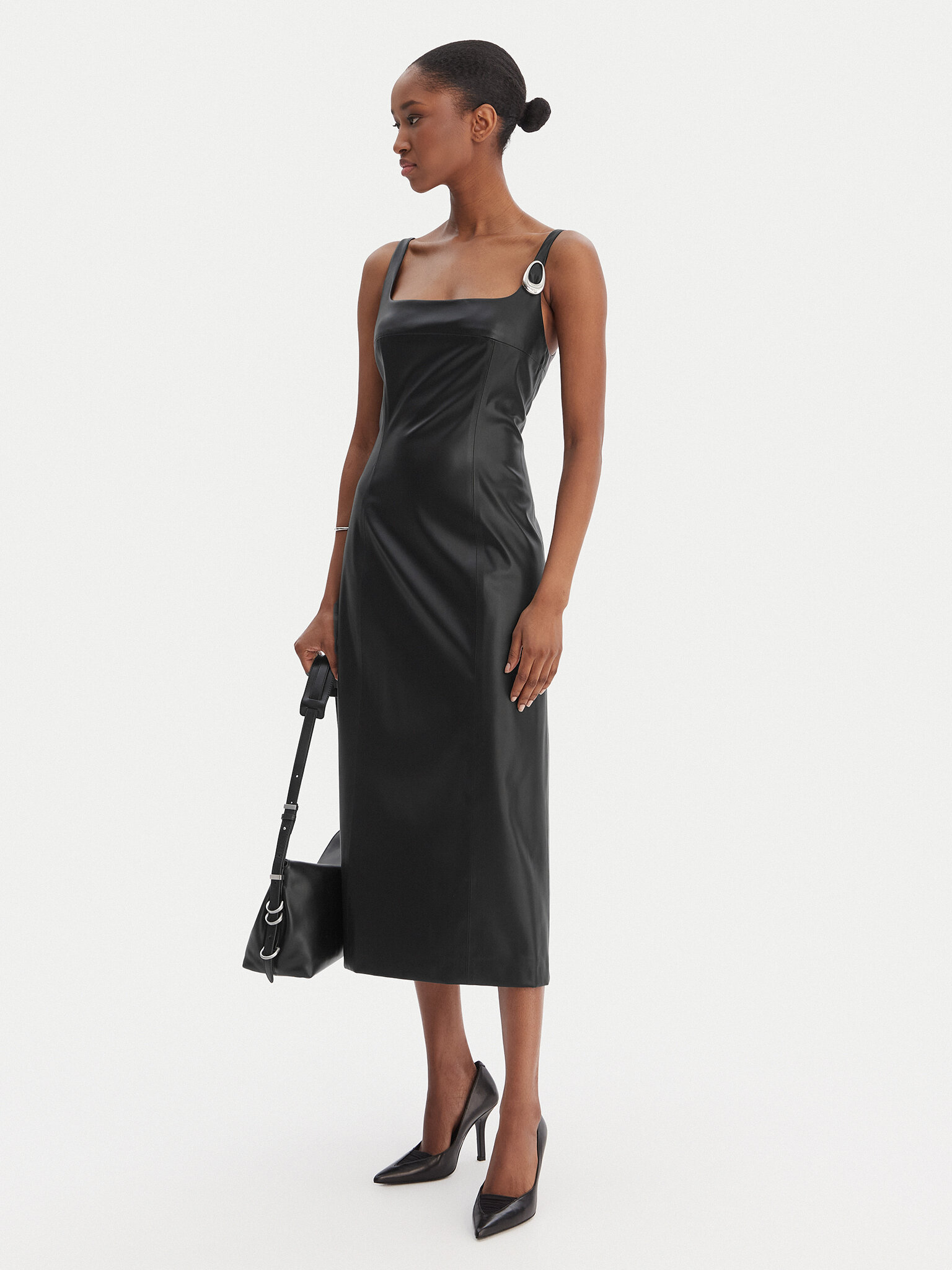 Obleka iz umetnega usnja HUGO