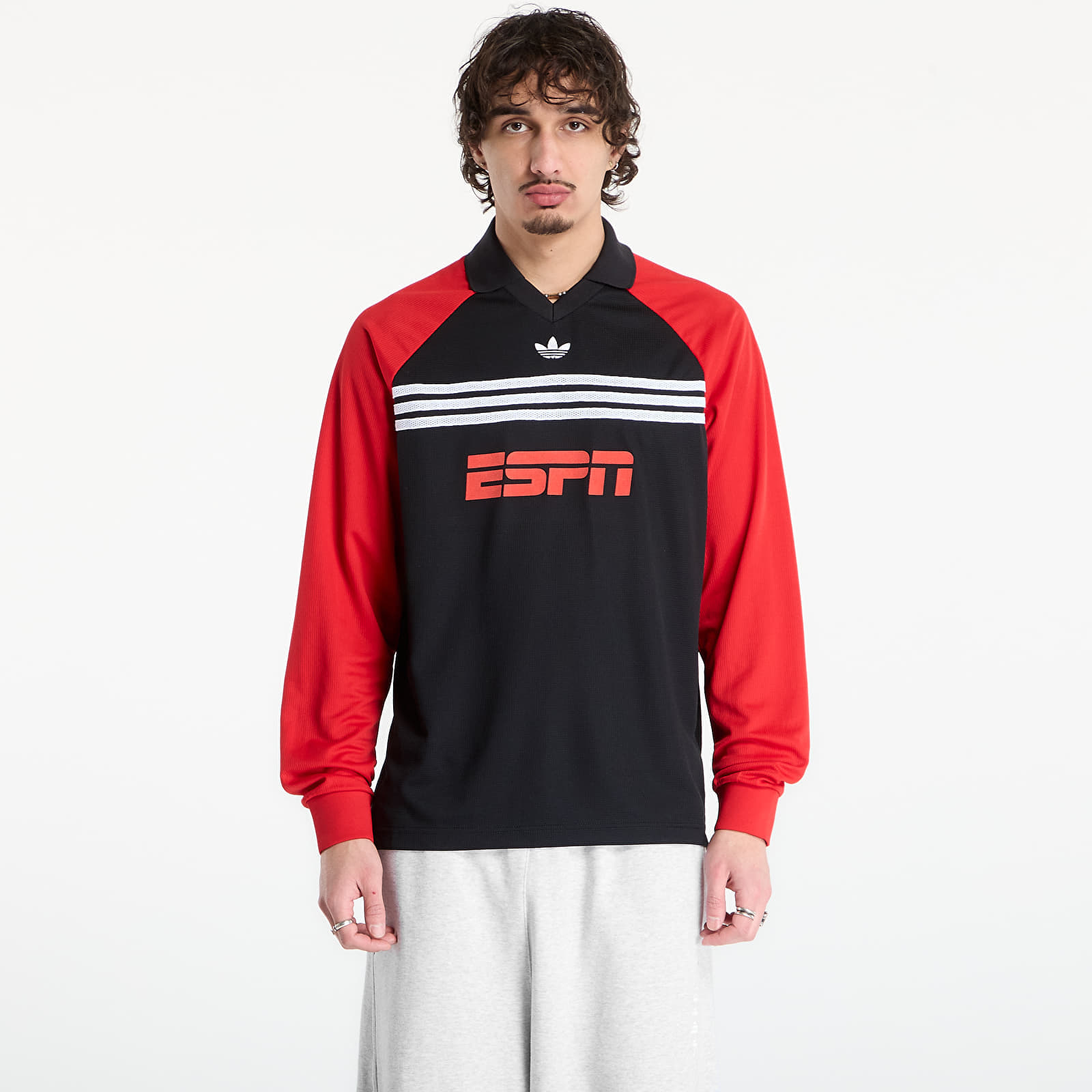 adidas Originals Majice adidas Chest Str Ls T Black/ Better Scarlet M