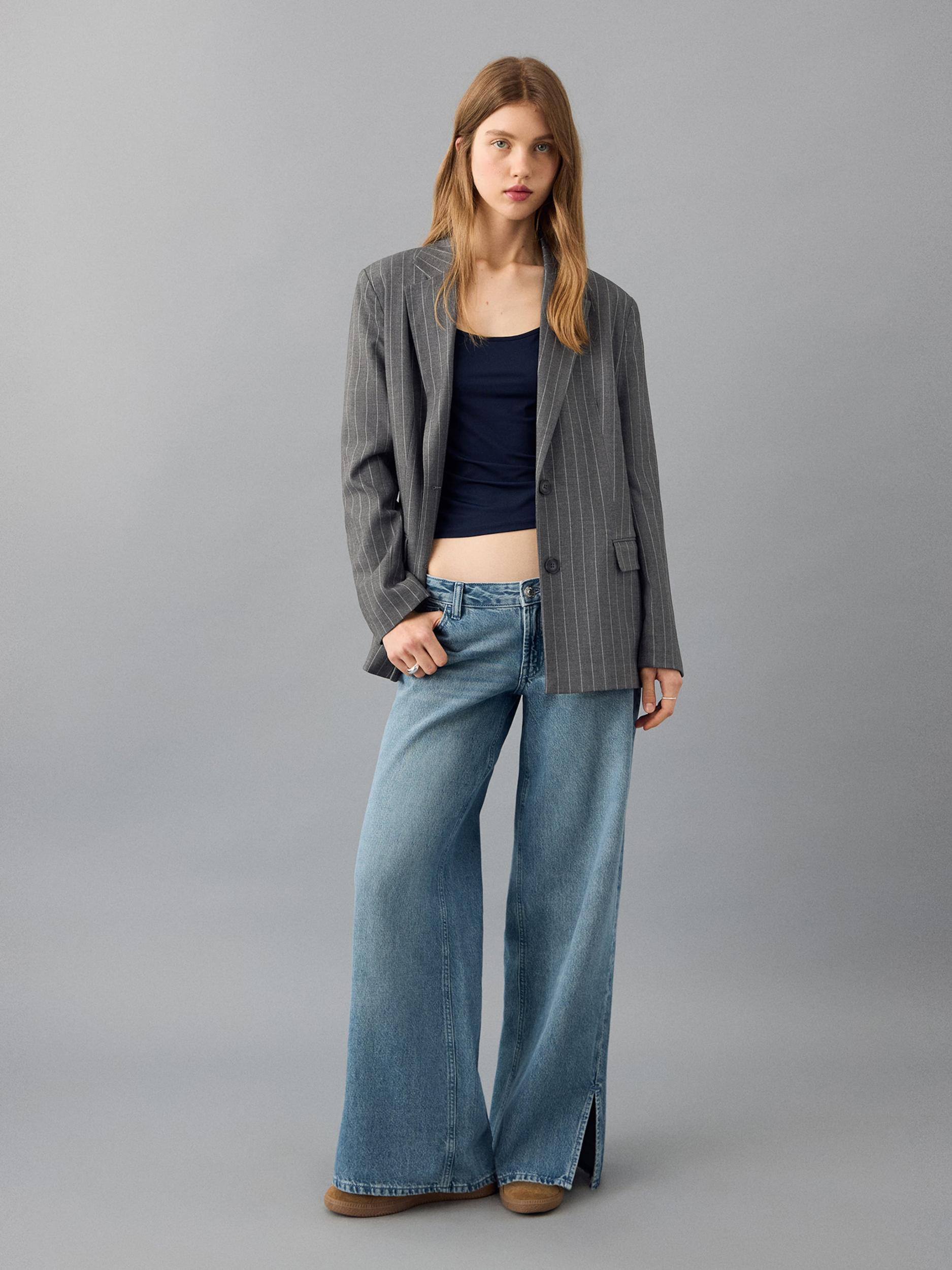 MANGO TEEN Blazer 'Rosep' bež / temno siva