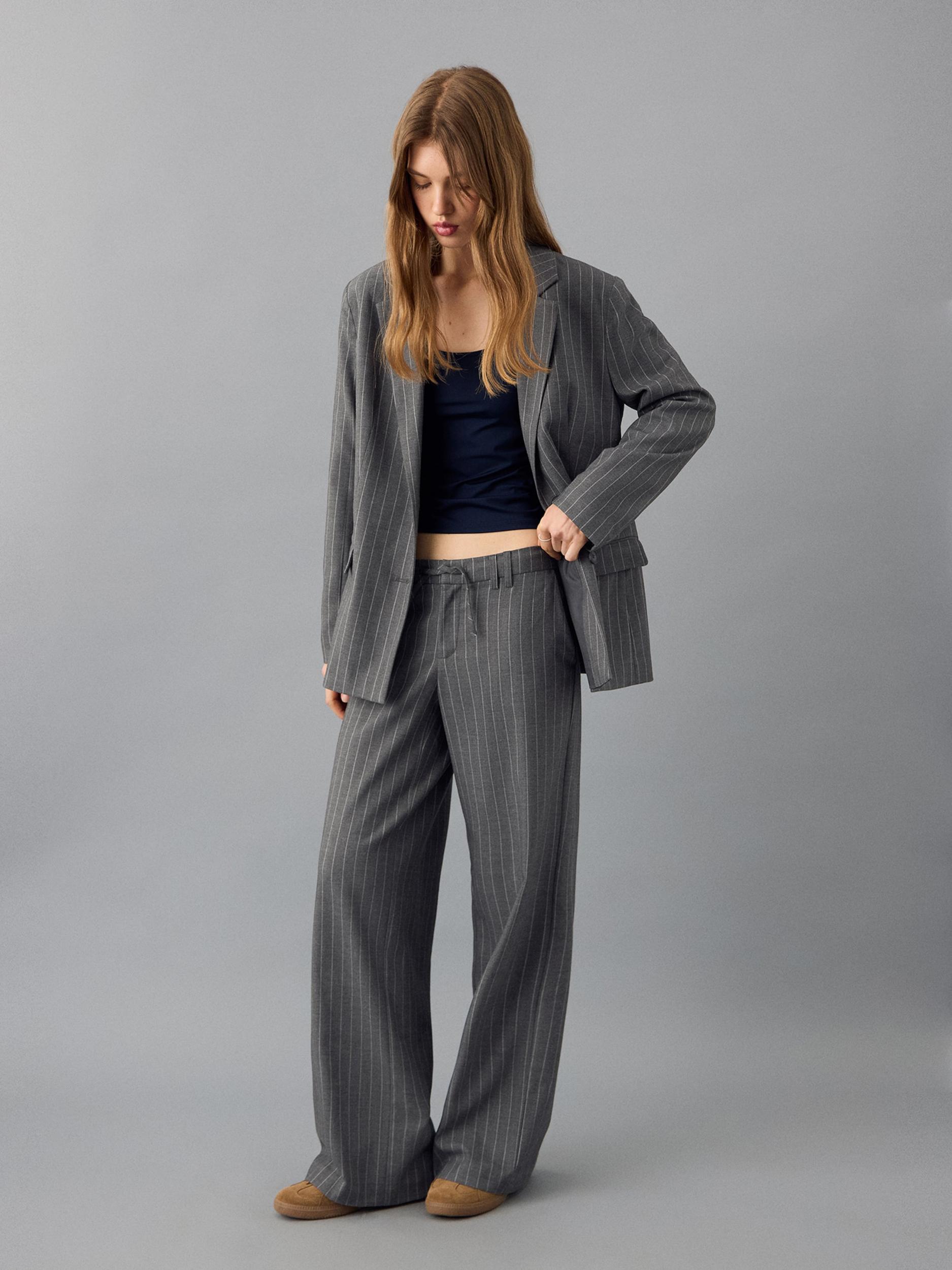 MANGO TEEN Blazer 'Rosep' bež / temno siva