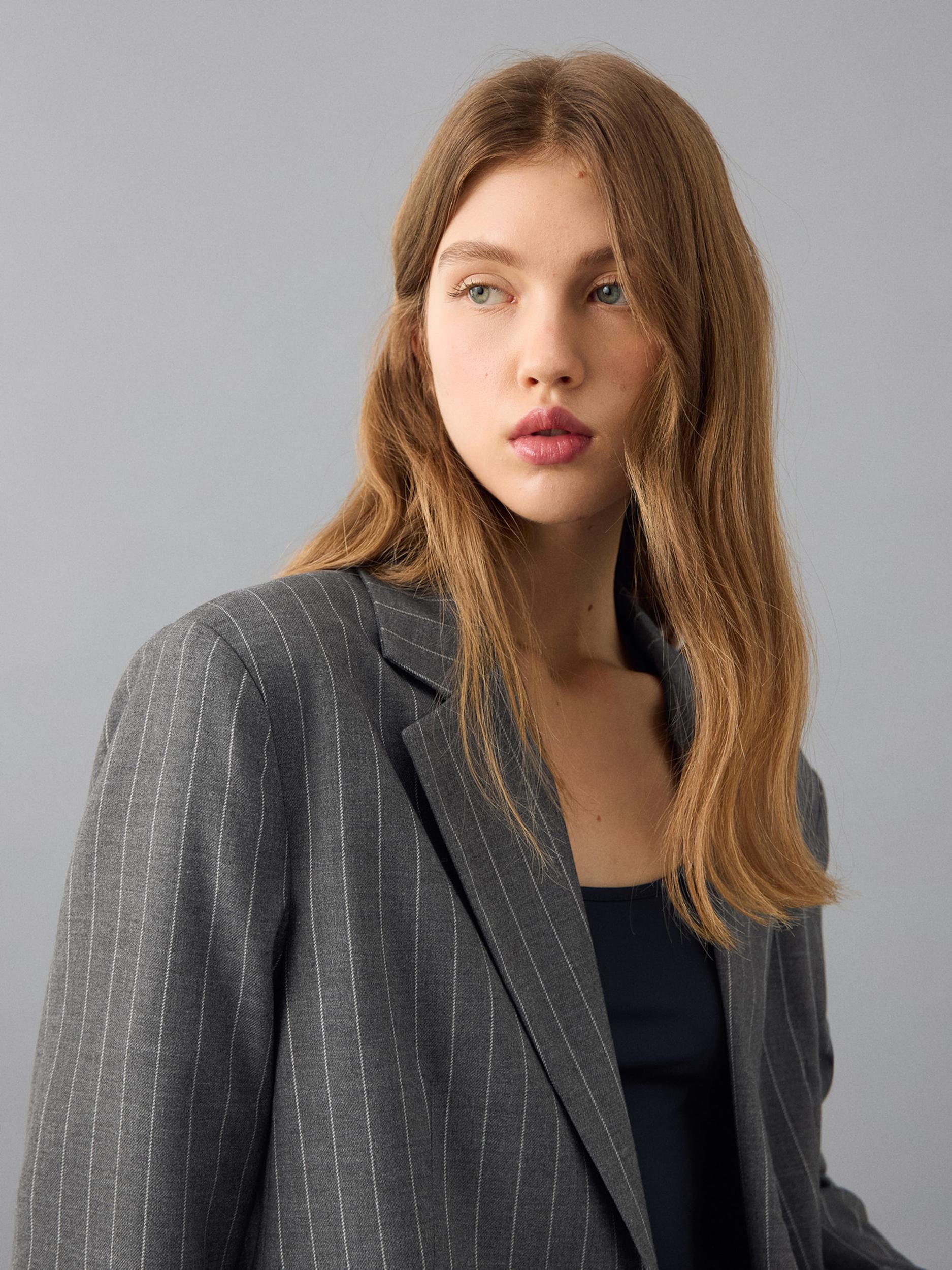 MANGO TEEN Blazer 'Rosep' bež / temno siva