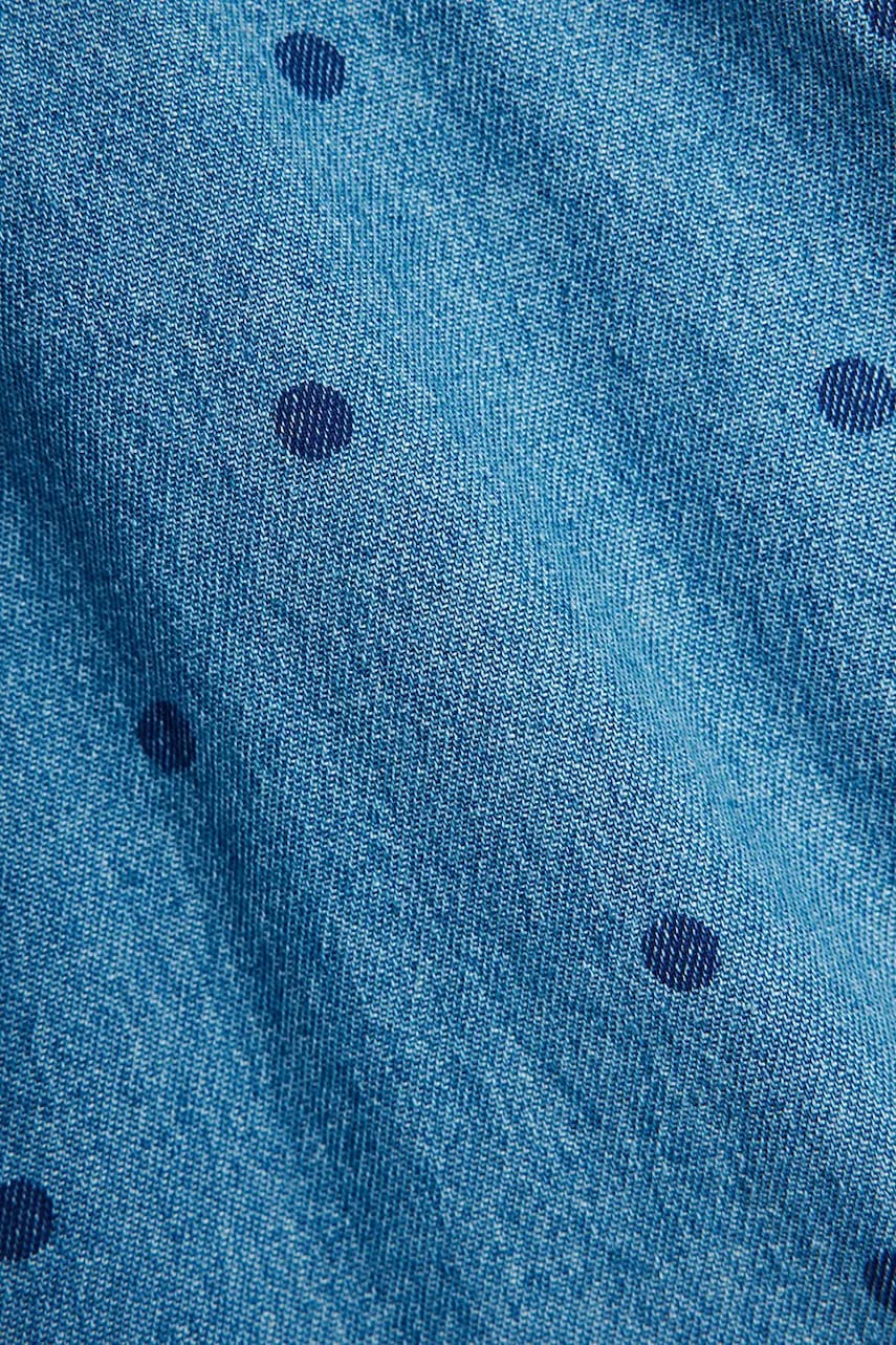 Otroška jeans obleka Mini Rodini denim dots