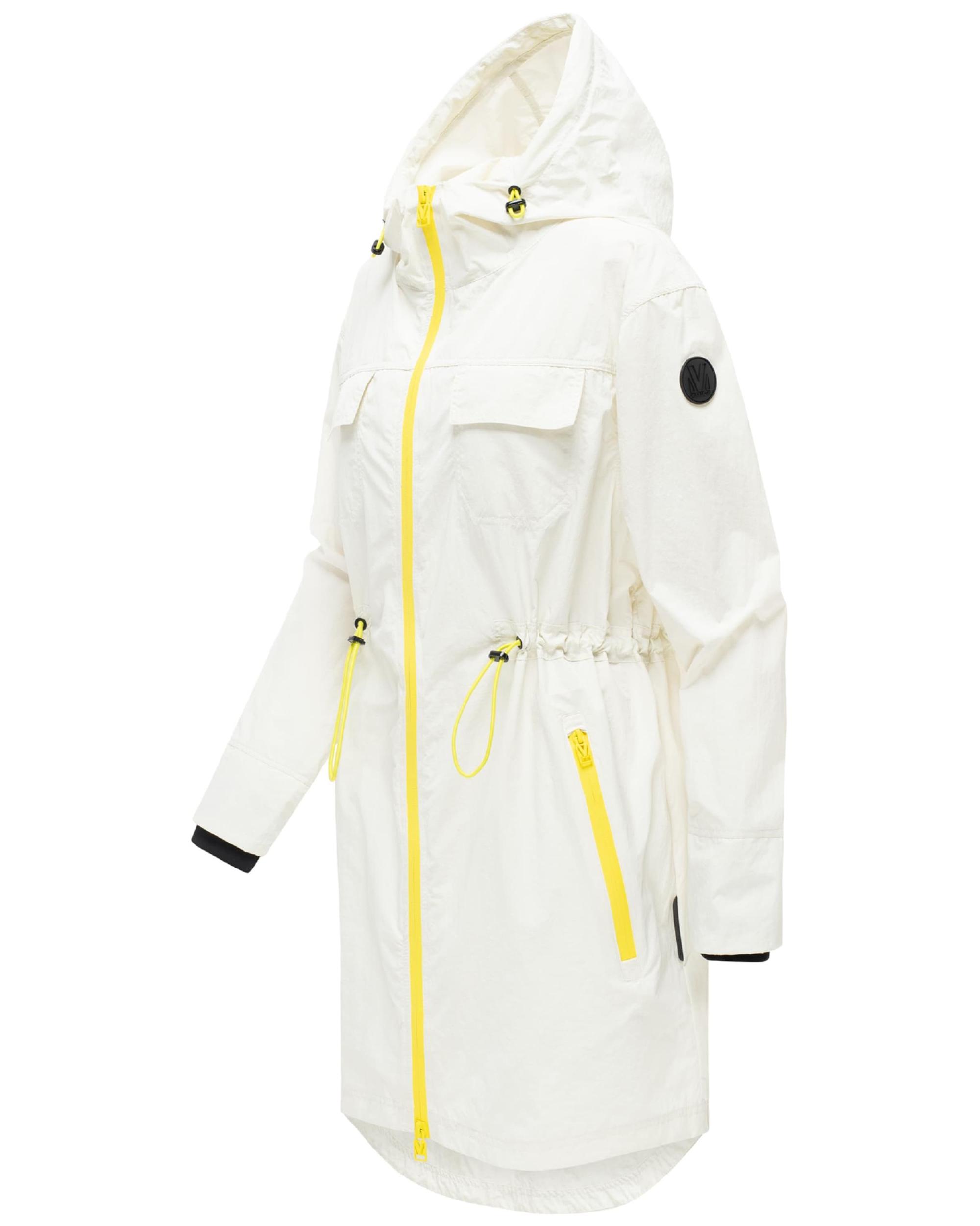 MARIKOO Prehodna jakna 'Trüffelbonbon 16' neonsko rumena / off-bela