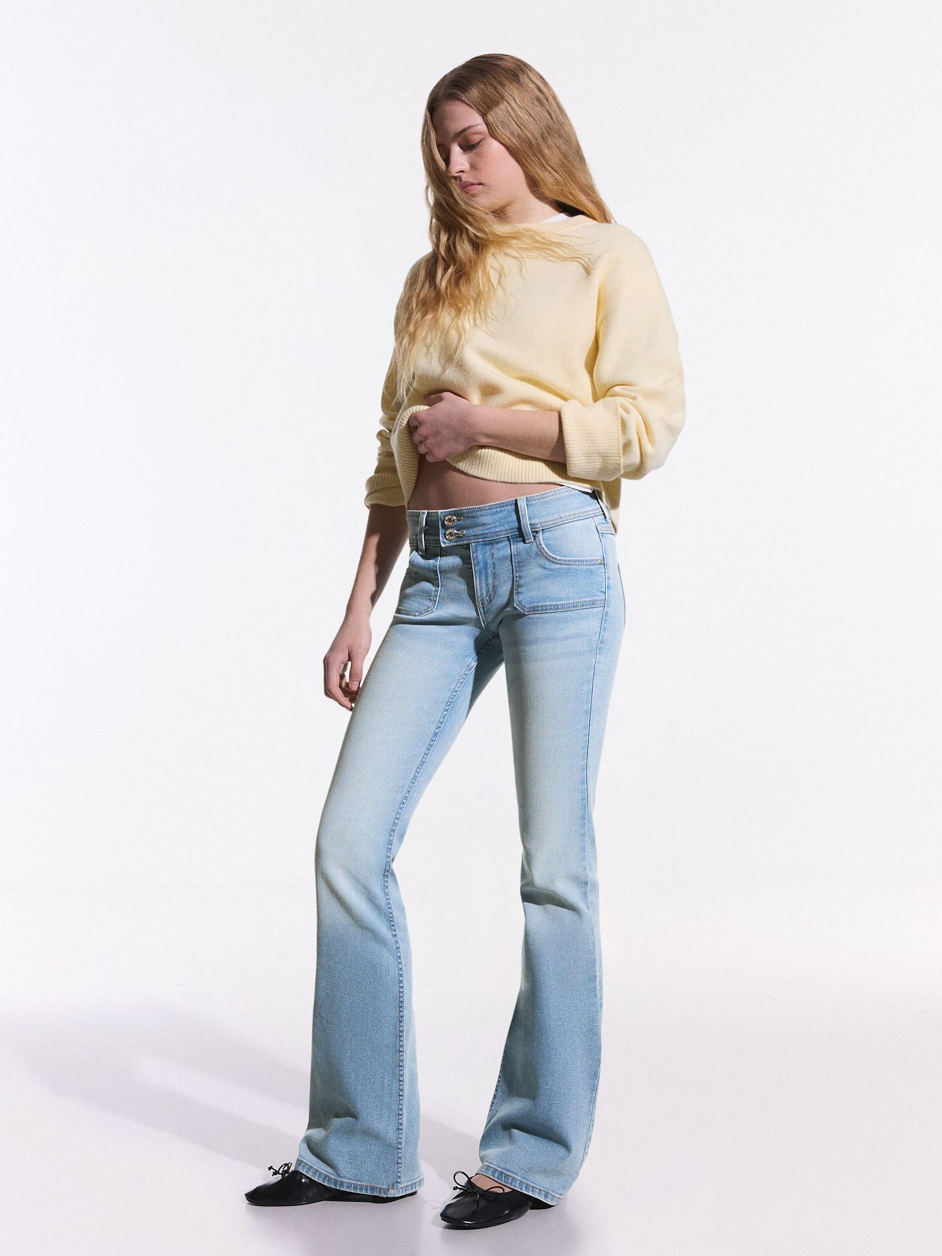 Bershka Kavbojke moder denim