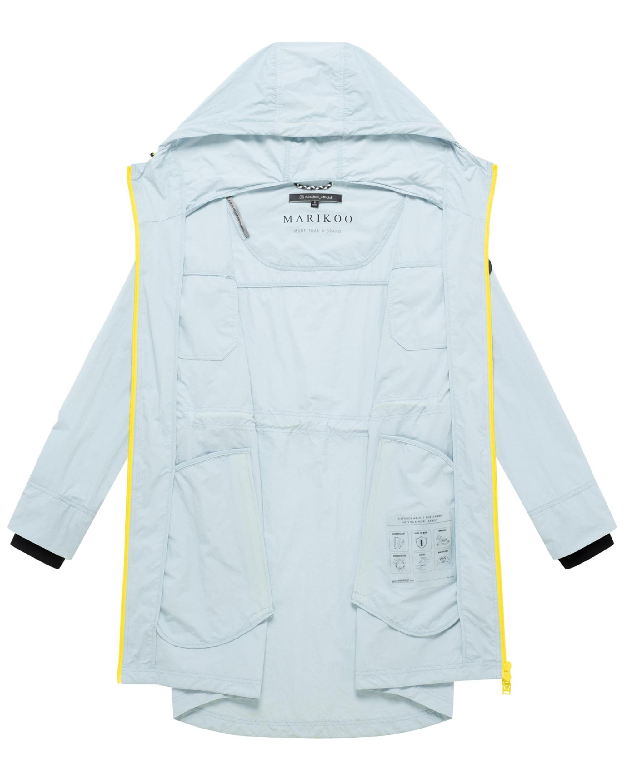 MARIKOO Prehodna jakna 'Trüffelbonbon 16' pastelno modra / temno rumena