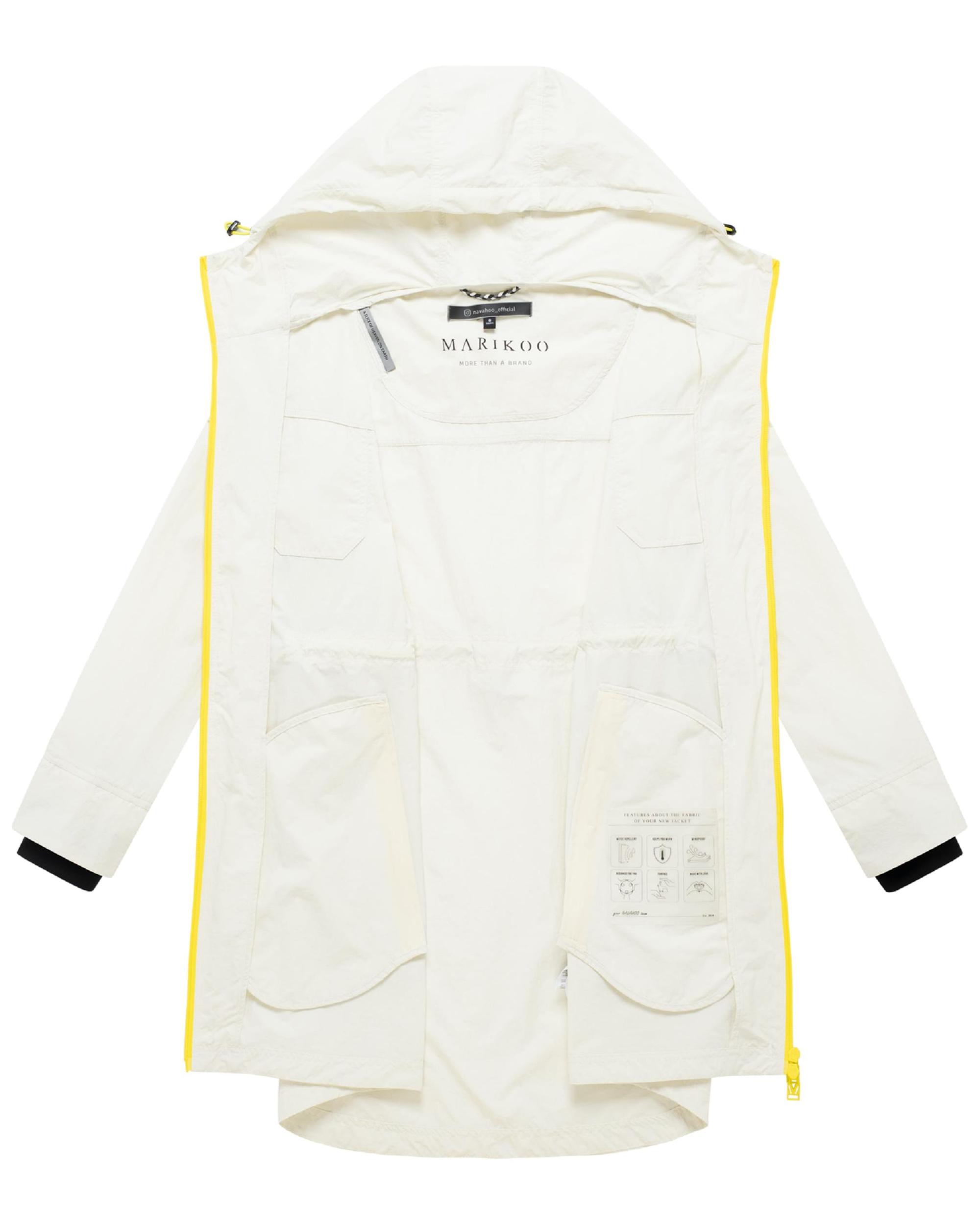 MARIKOO Prehodna jakna 'Trüffelbonbon 16' neonsko rumena / off-bela