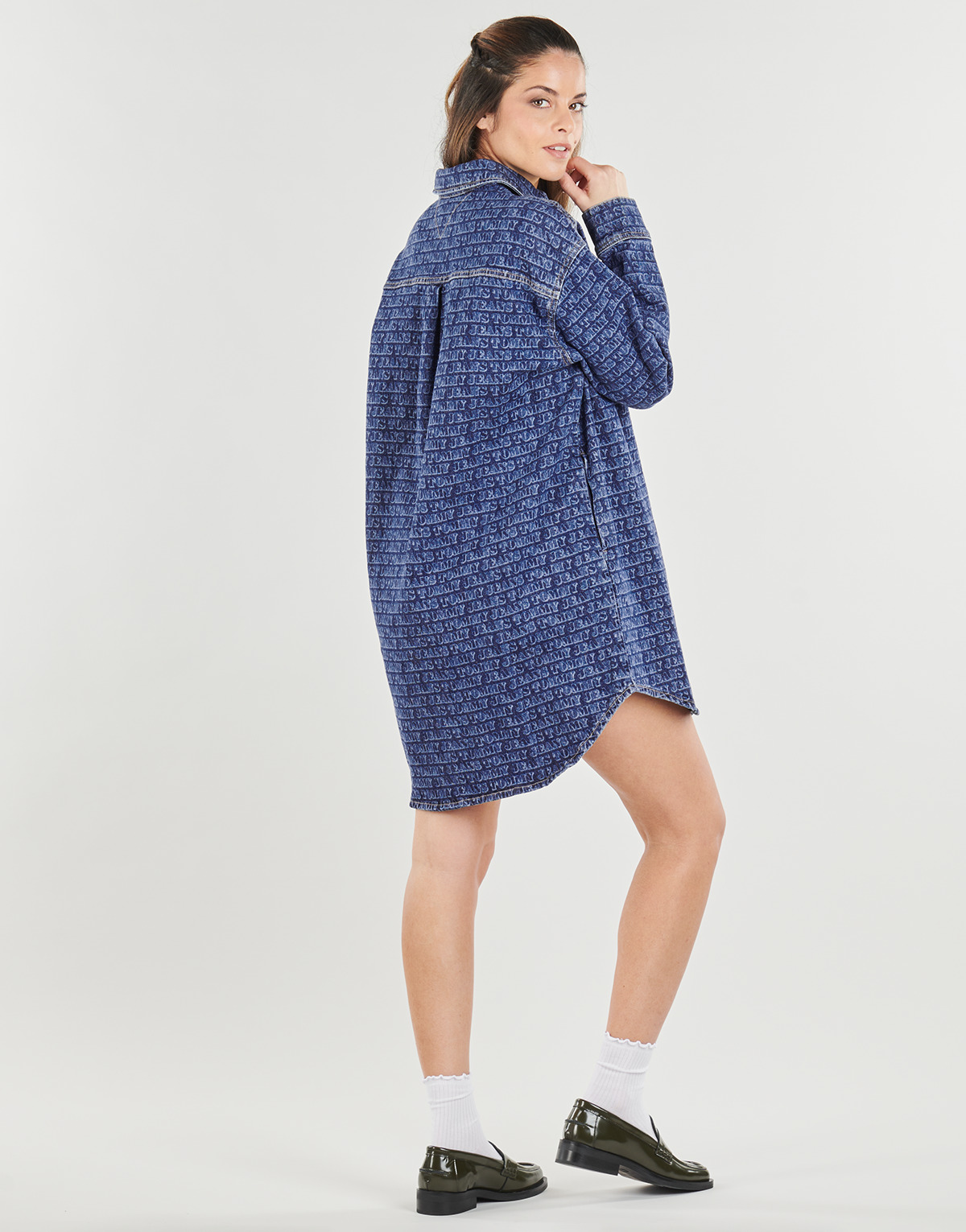 Tommy Jeans Kratke obleke RLX DNM SHIRT DRESS EI6137 EXT Tommy Jeans