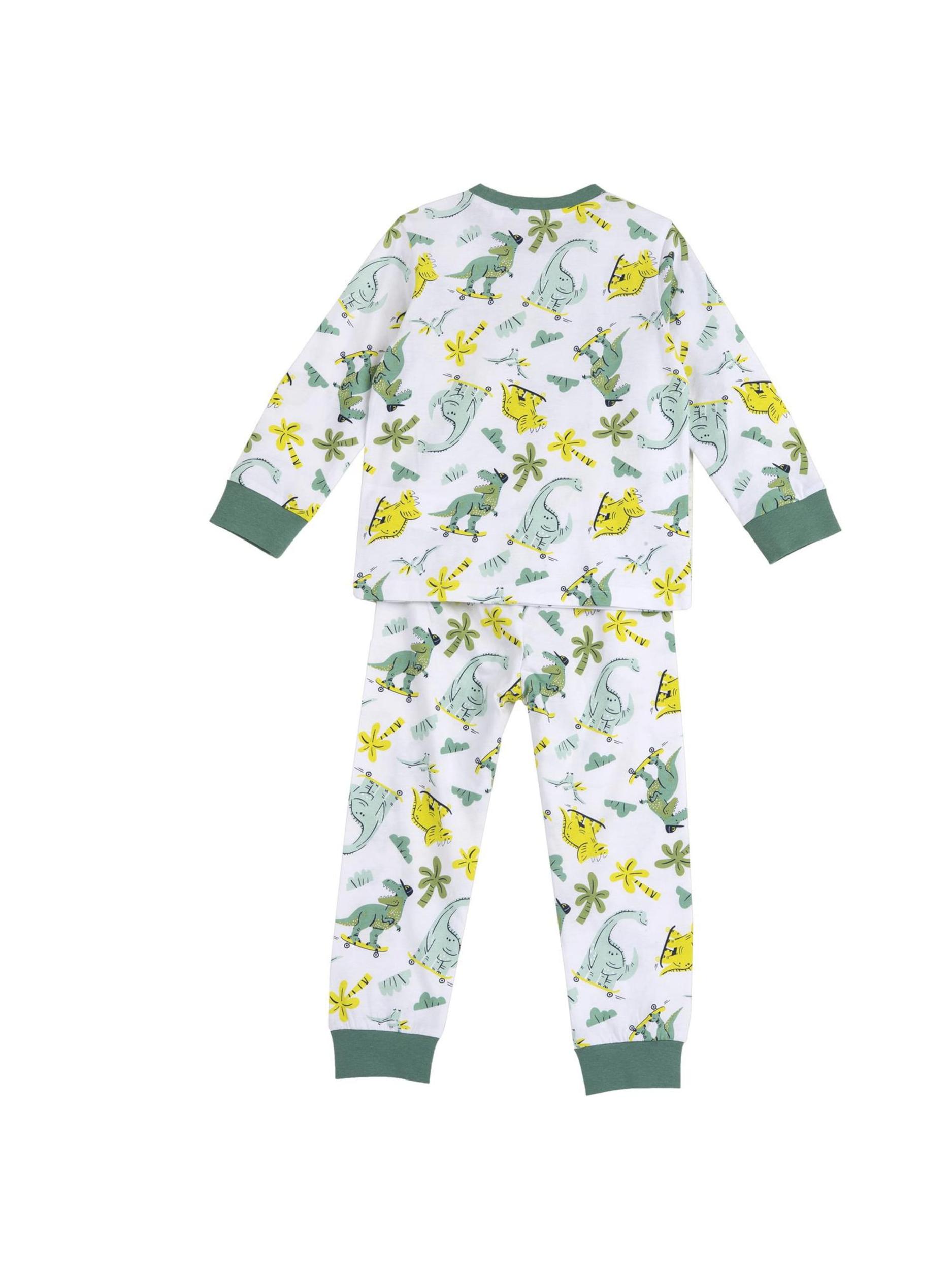 Chicco Pižama svetlo modra / svetlo rumena / travnato zelena / bela