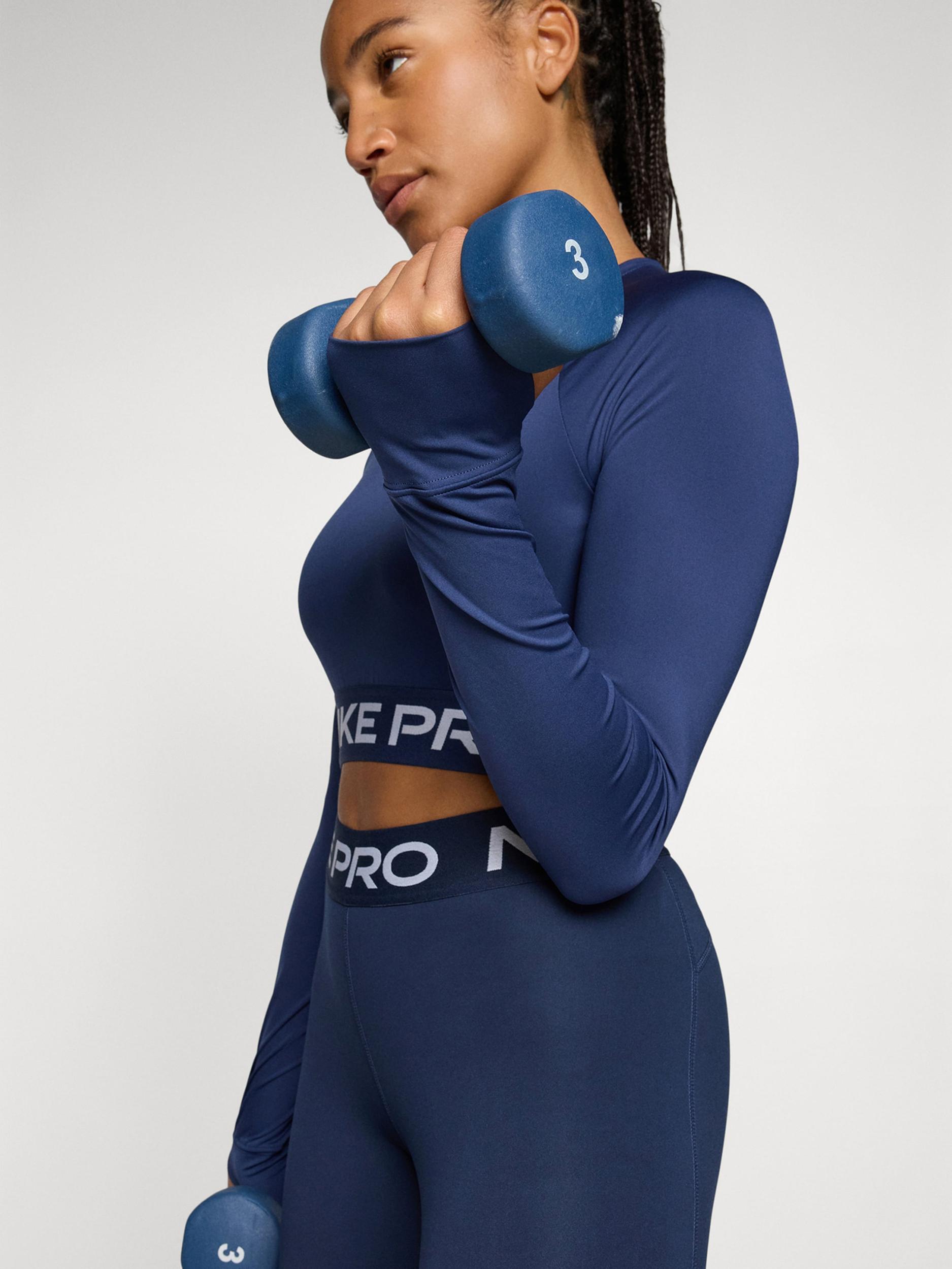 NIKE Funkcionalna majica 'Pro' mornarska / bela