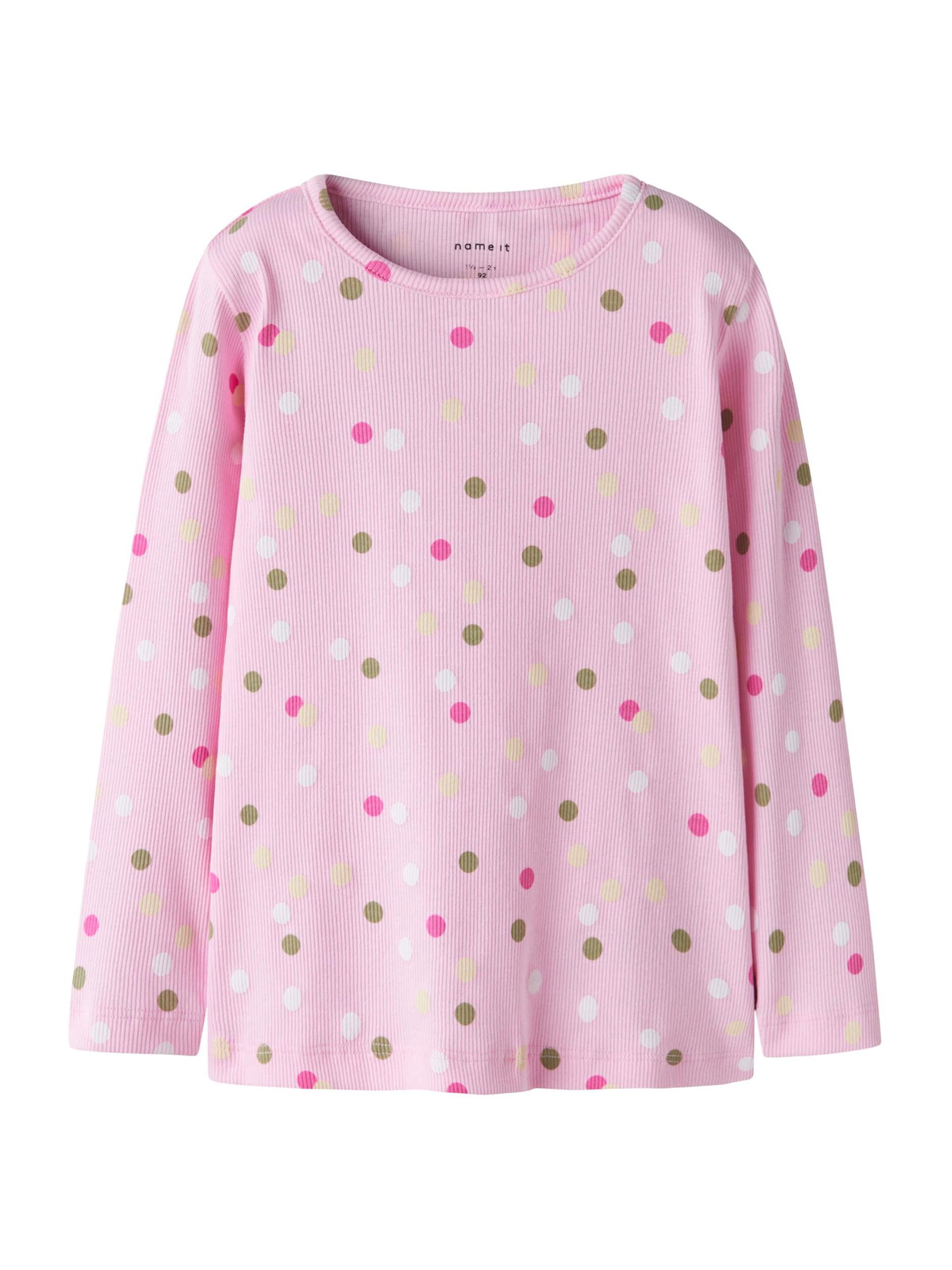 NAME IT Majica 'NMFDOTTIA' pastelno rumena / zelena / roza / roza / bela