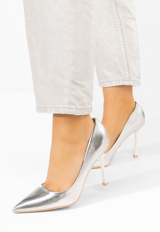 Zapatos Salonarji špičaki Isabele srebrne