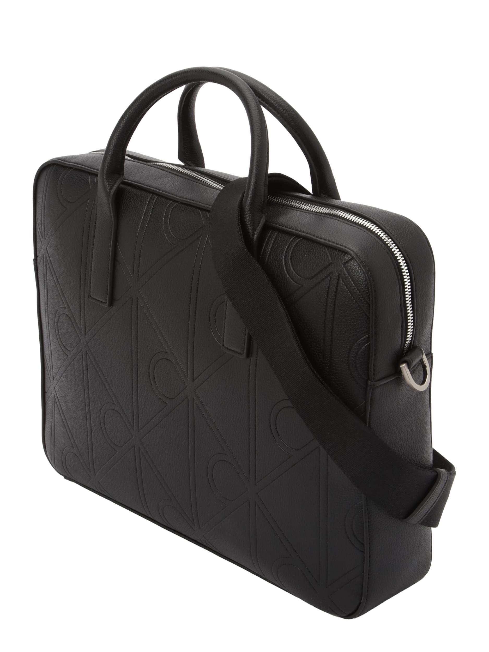 Calvin Klein Aktovka 'EMBOSS COMMUTER' črna