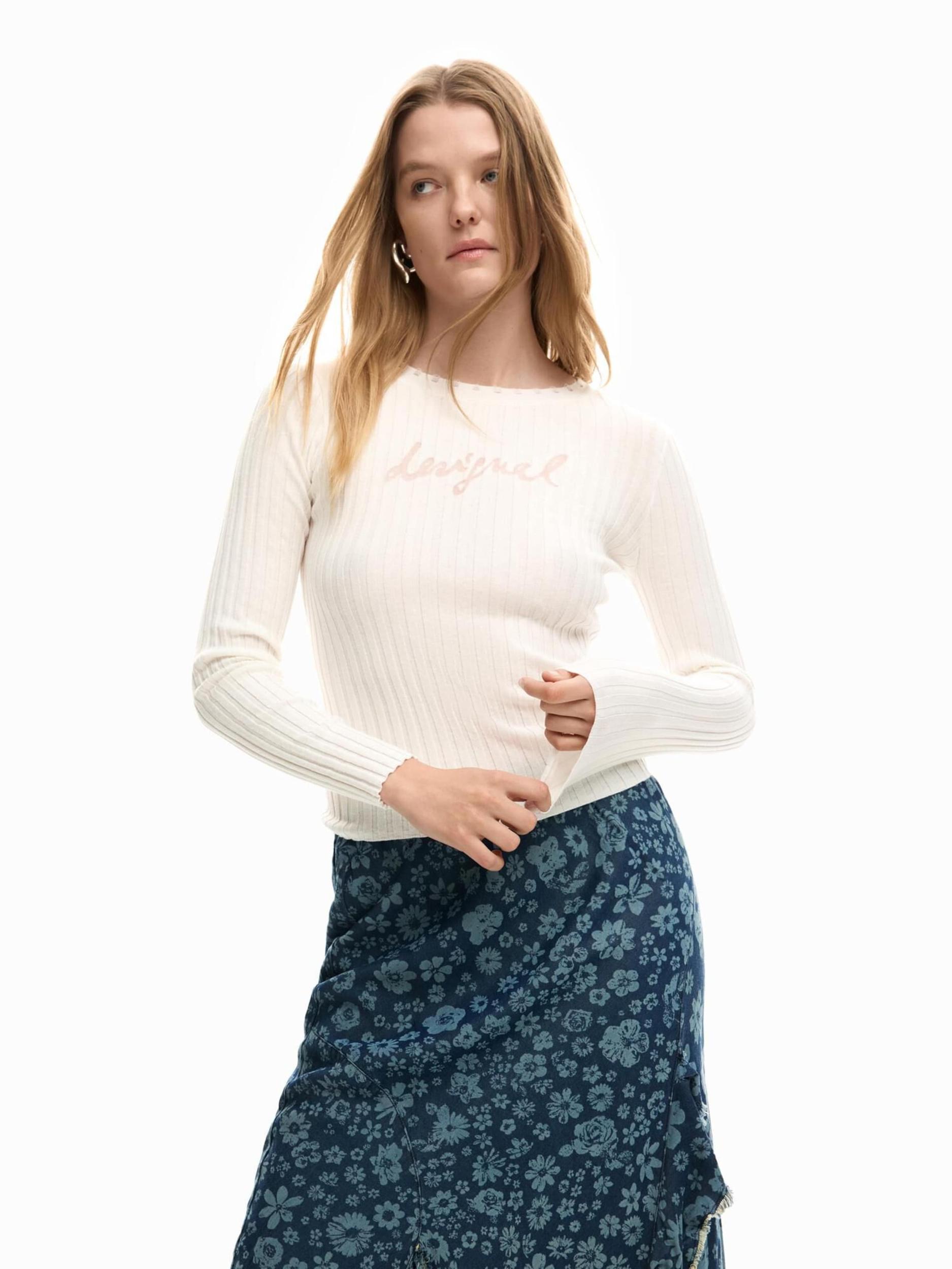 Desigual Majica mauve / bela