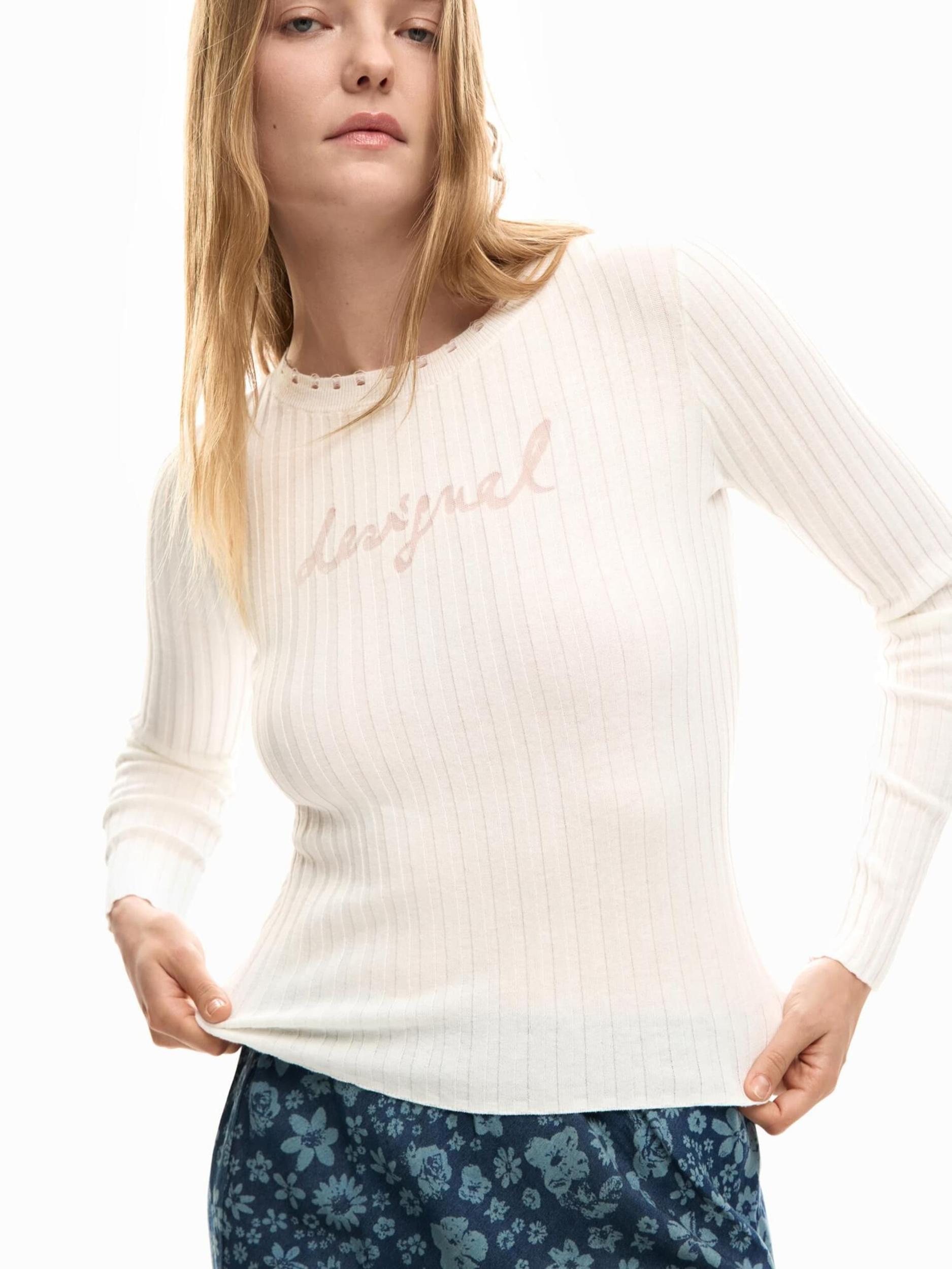 Desigual Majica mauve / bela