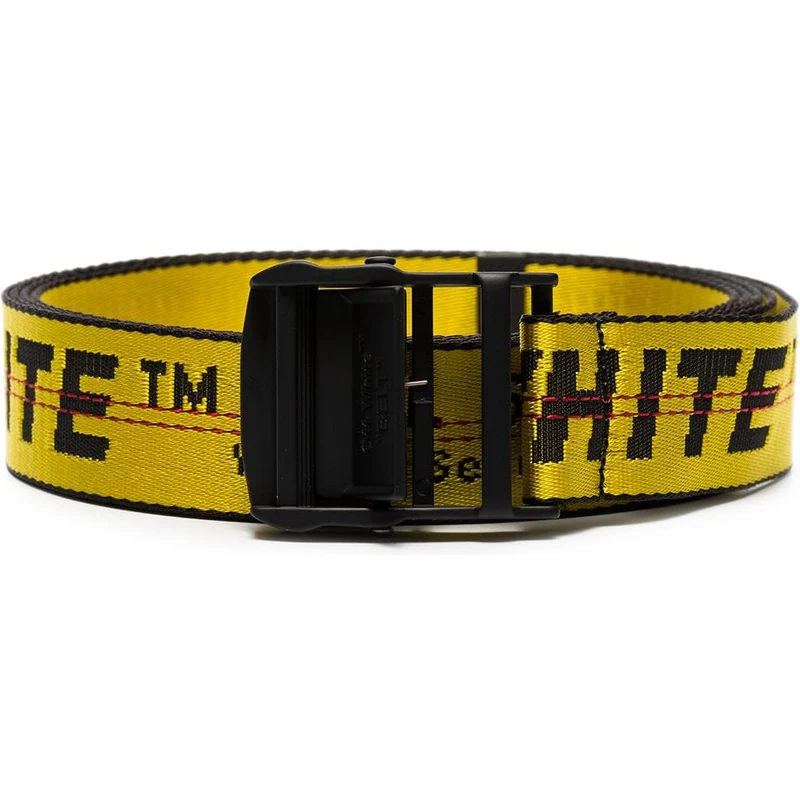 OFF-WHITE: nylon belt with inlaid logo - Yellow