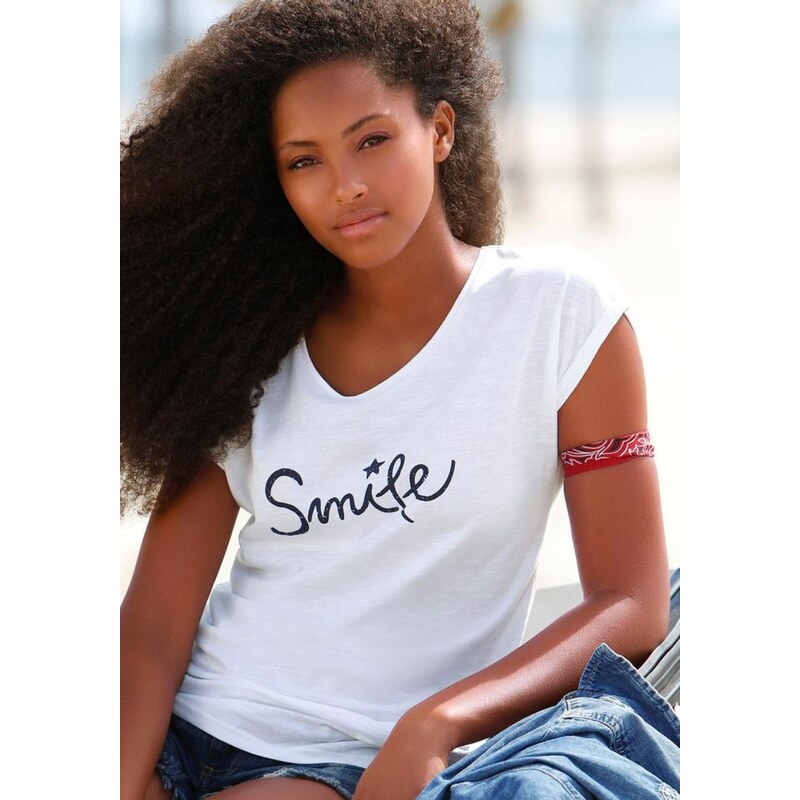 BEACH TIME Majica črna / bela