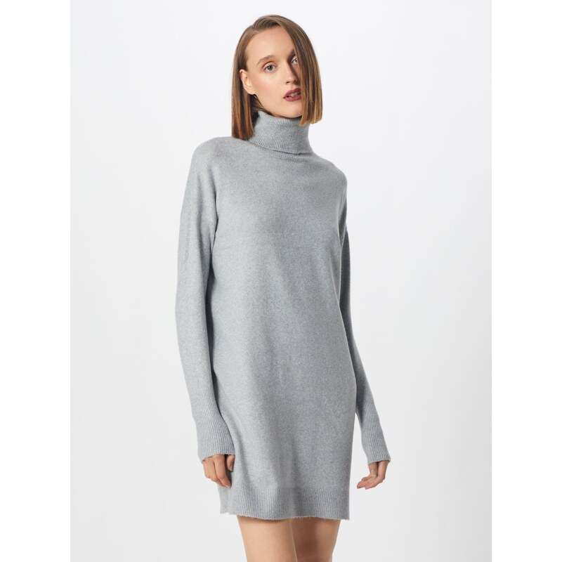 VERO MODA Pletena obleka svetlo siva