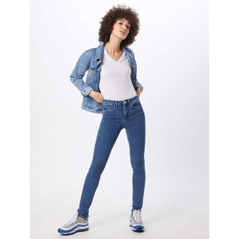 TOMMY HILFIGER Majica mornarska / rdeča / bela