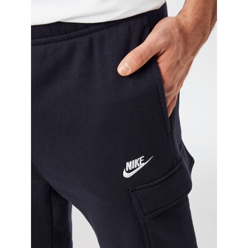 Nike Sportswear Kargo hlače 'Club' črna / bela