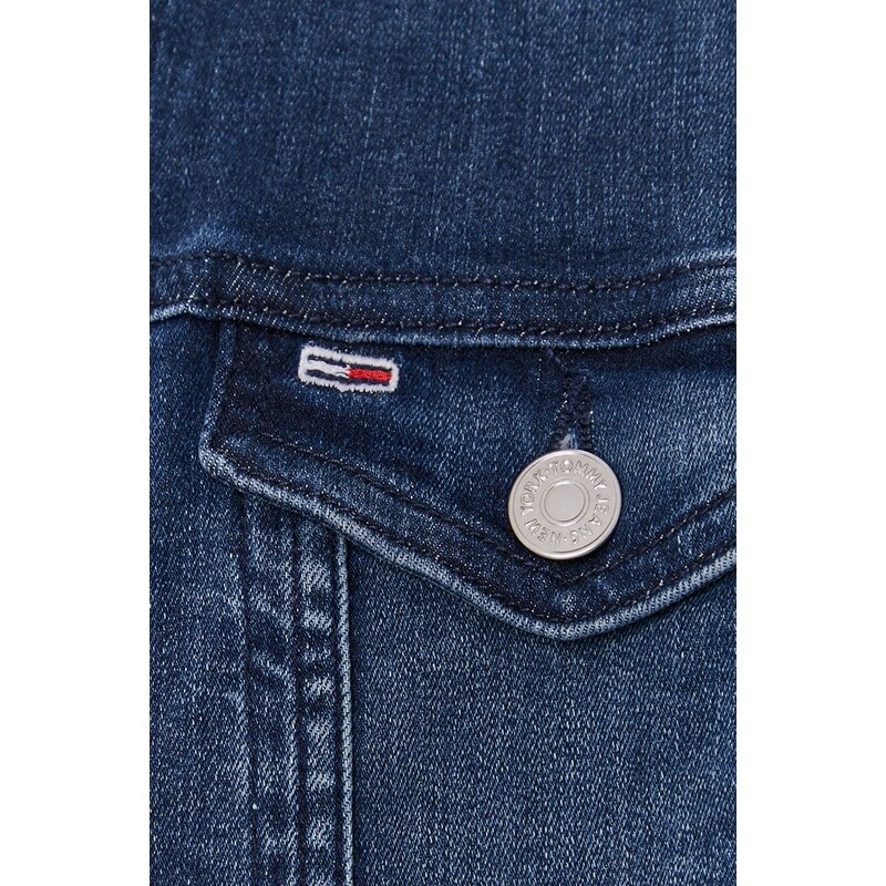 Jeans jakna Tommy Jeans ženska, mornarsko modra barva,