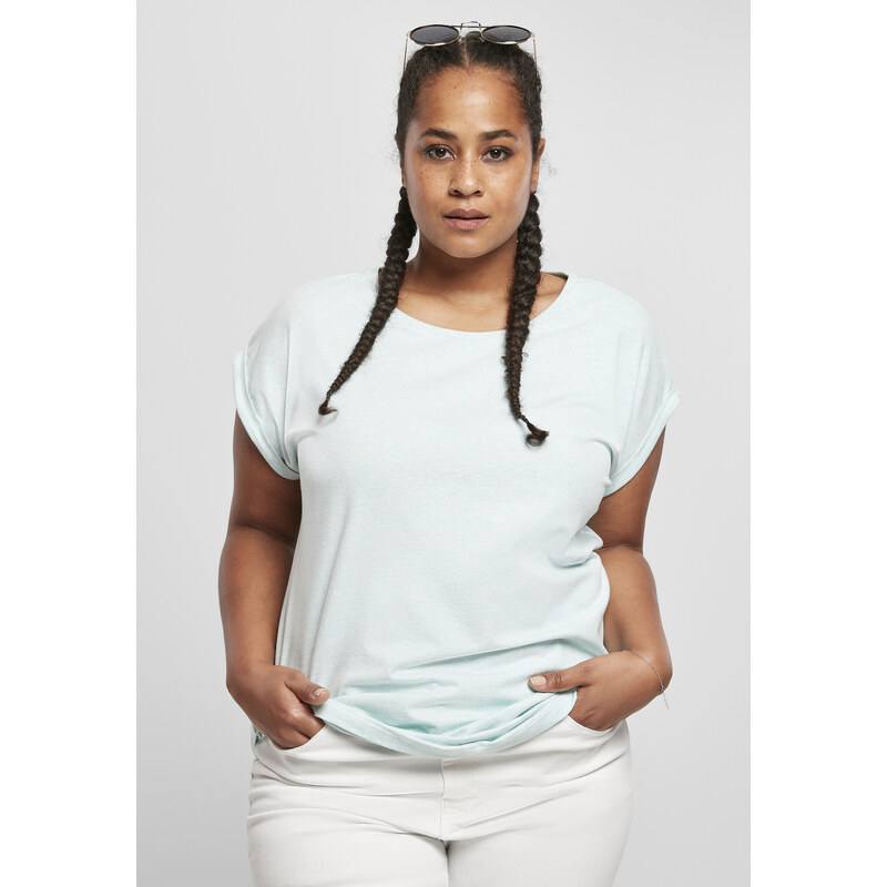 Urban Classics Women's T-shirt Melange Extended Shoulder Tee aqua melange