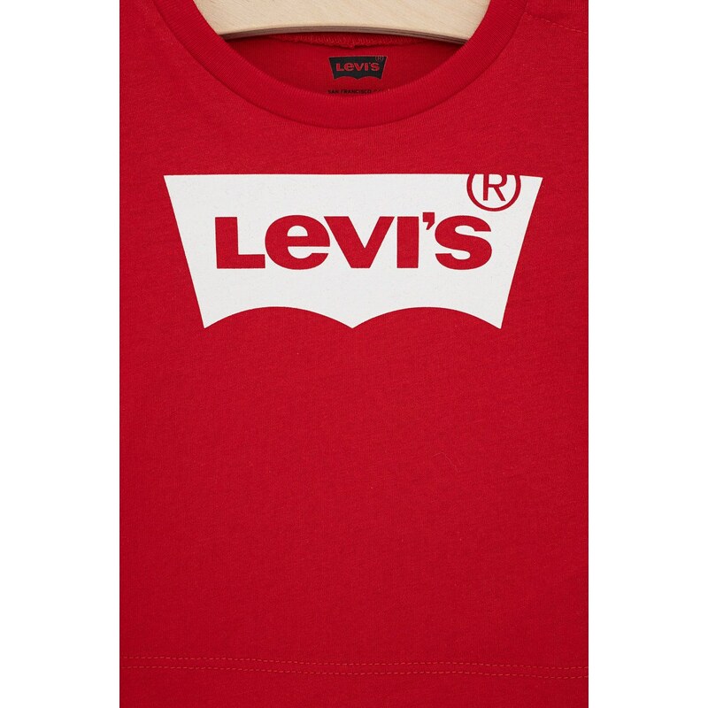 Otroški t-shirt Levi's rdeča barva
