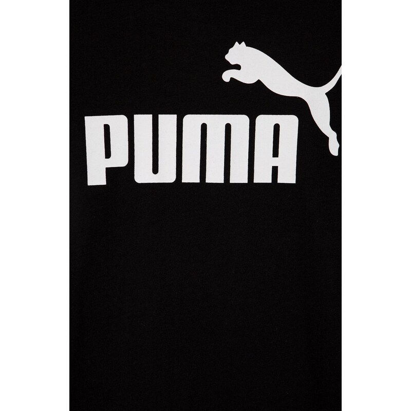 Otroška bombažna kratka majica Puma črna barva