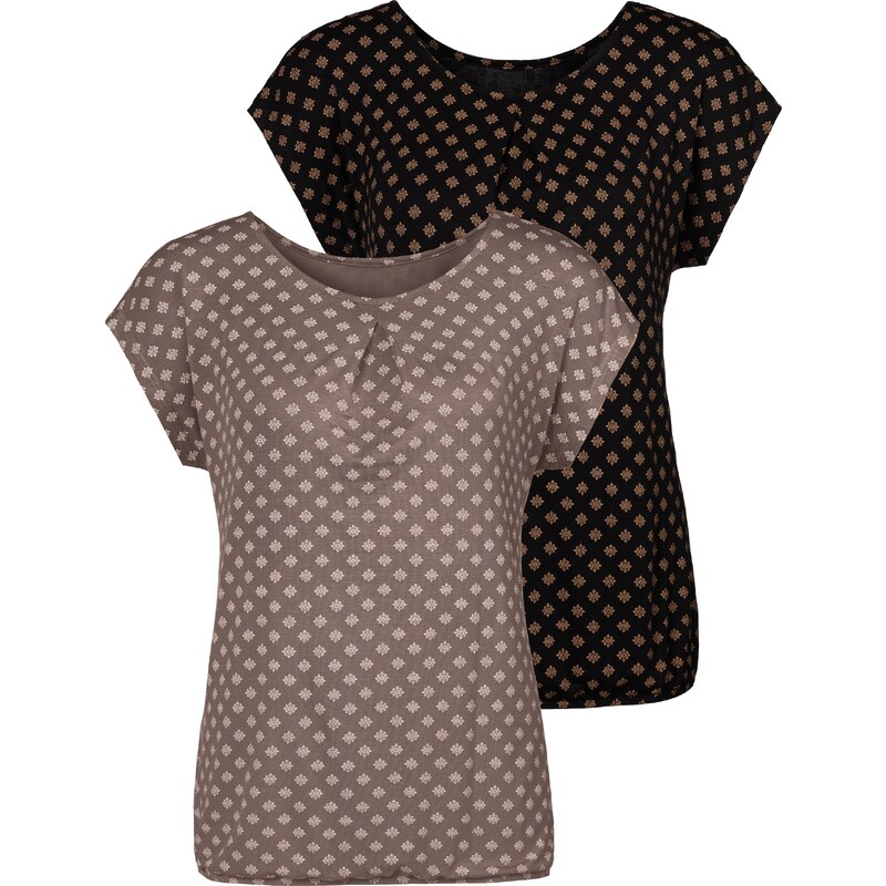 LASCANA Majica rjava / črna