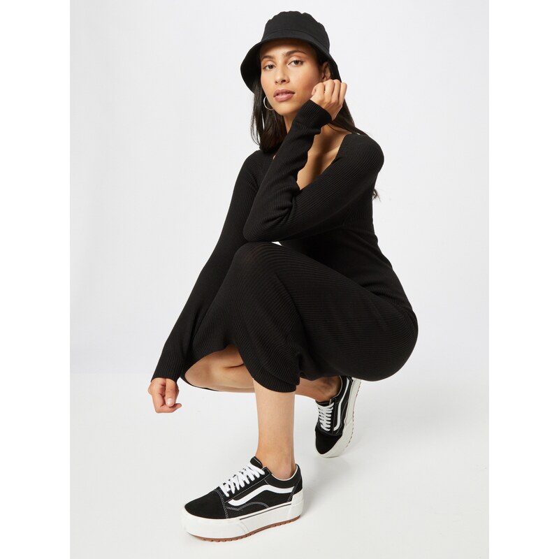 Urban Classics Pletena obleka črna