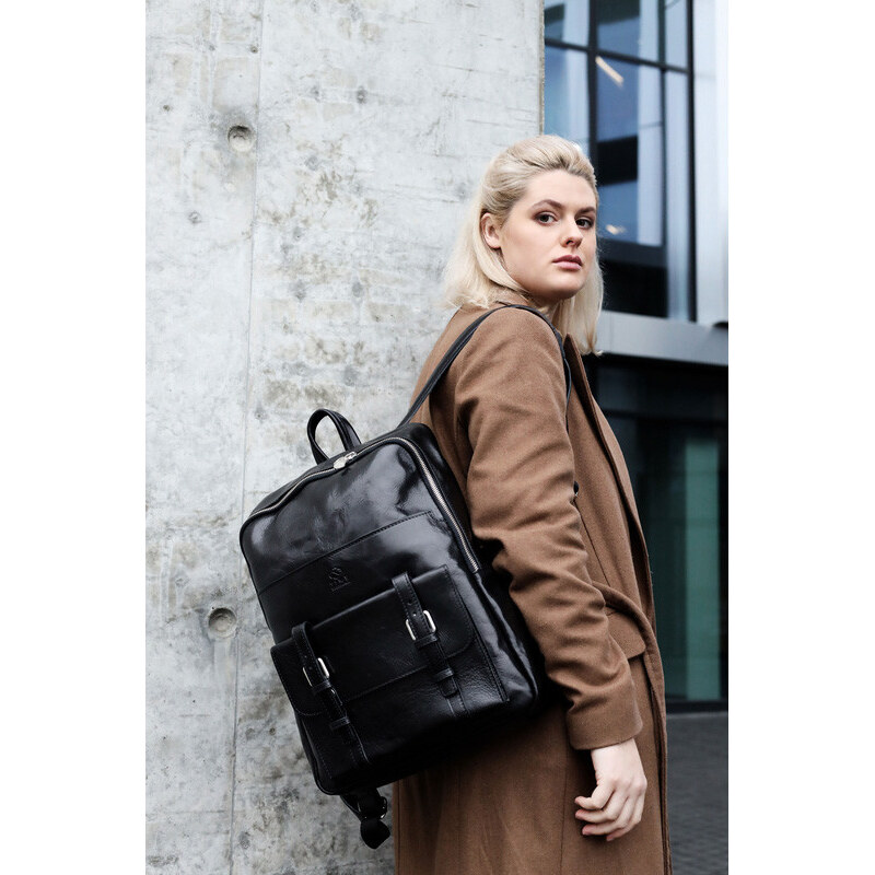 Glara Large leather unisex backpack Premium