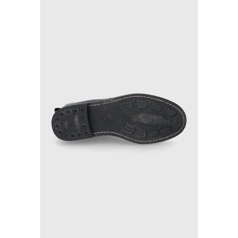 Usnjeni čevlji Polo Ralph Lauren moški, črna barva