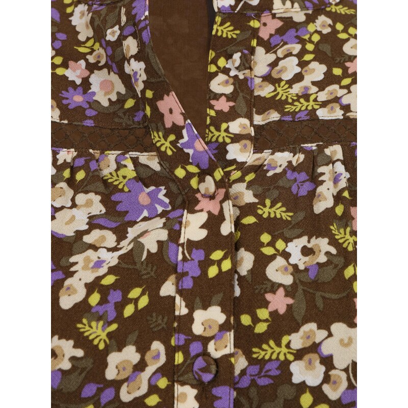 YAS Petite Obleka 'RUBERTA' kremna / apno / oliva / lila