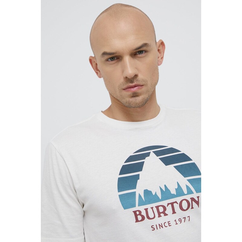 Bombažen t-shirt Burton bela barva