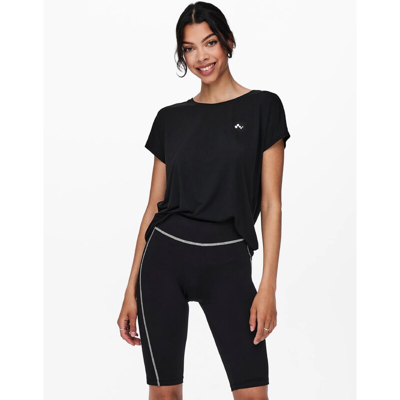 ONLY PLAY Funkcionalna majica 'Aubree' črna / bela
