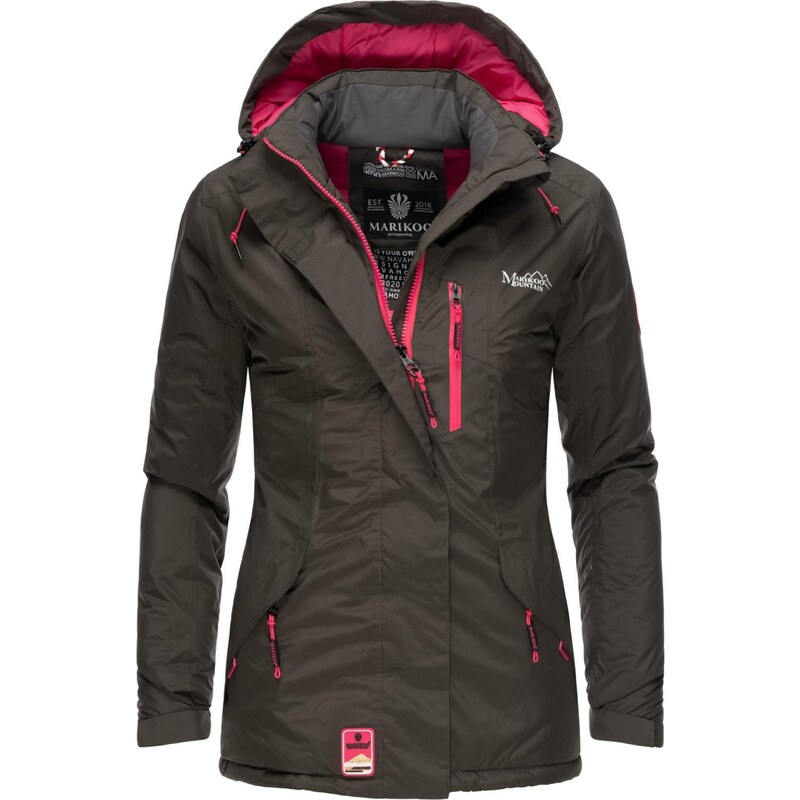 MARIKOO Funkcionalna jakna 'Rabeaa' antracit / roza / bela