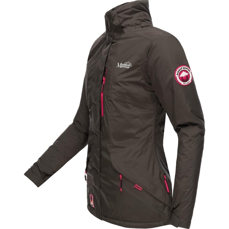 MARIKOO Funkcionalna jakna 'Rabeaa' antracit / roza / bela