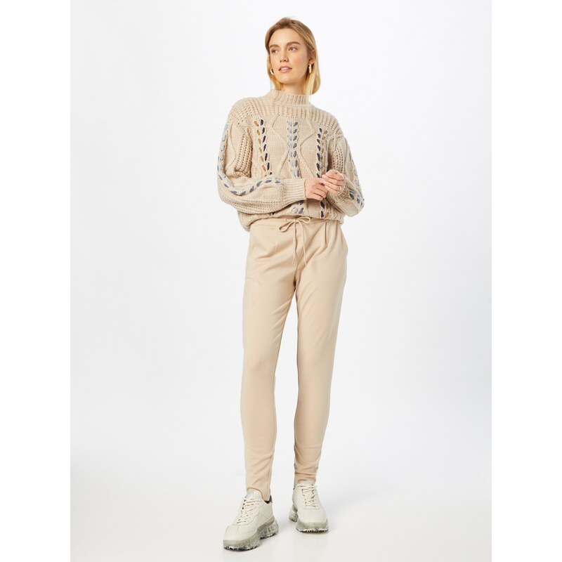 ICHI Hlače z naborki 'IHKate' bež