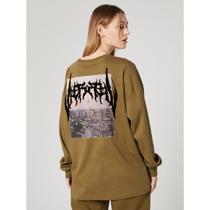 VIERVIER Majica 'Luca' rjava / črna