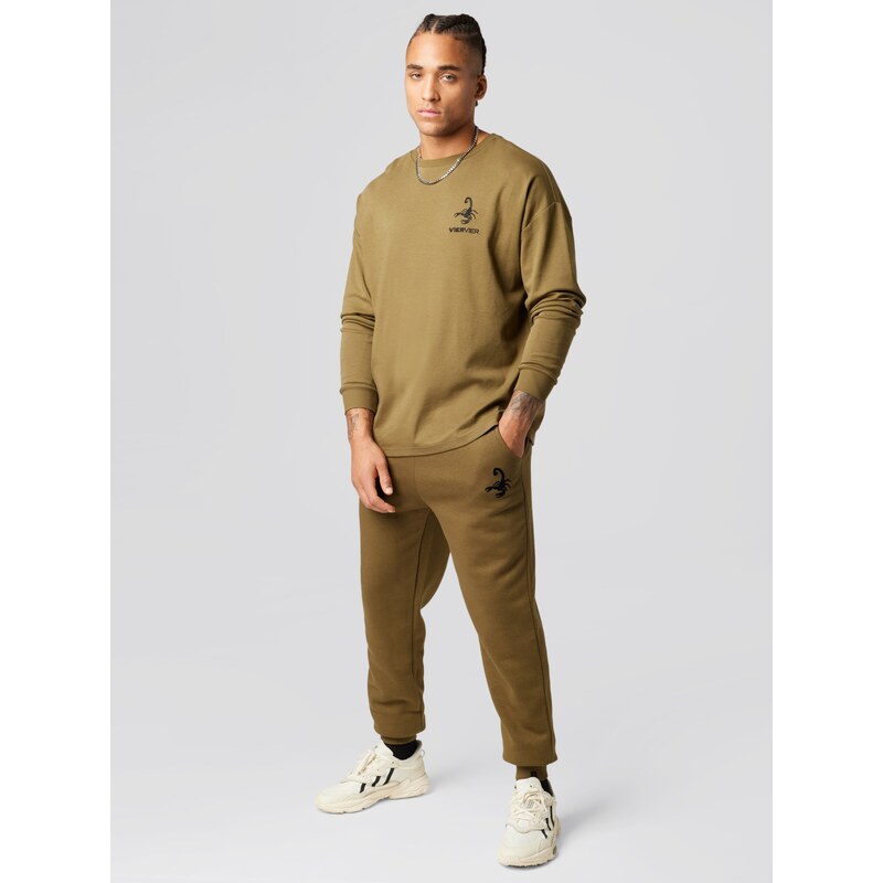 VIERVIER Majica 'Luca' rjava / črna