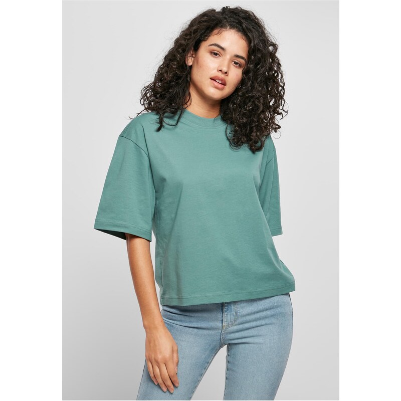 Urban Classics Women's Organic Oversized T-Shirt with White Leaf