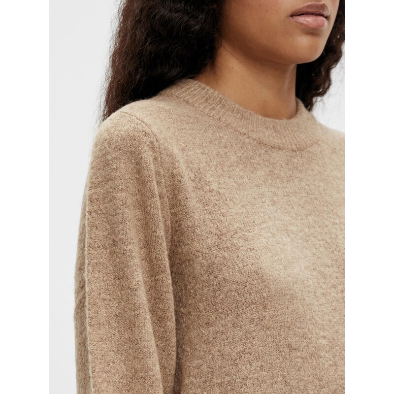 OBJECT Pletena obleka 'Eve Nonsia' svetlo rjava