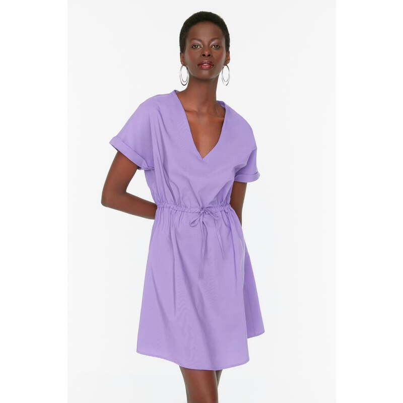 Trendyol vijolična visoka kravata podrobna obleka