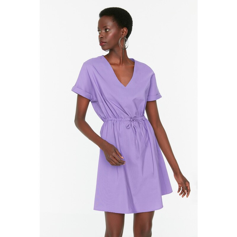 Trendyol vijolična visoka kravata podrobna obleka