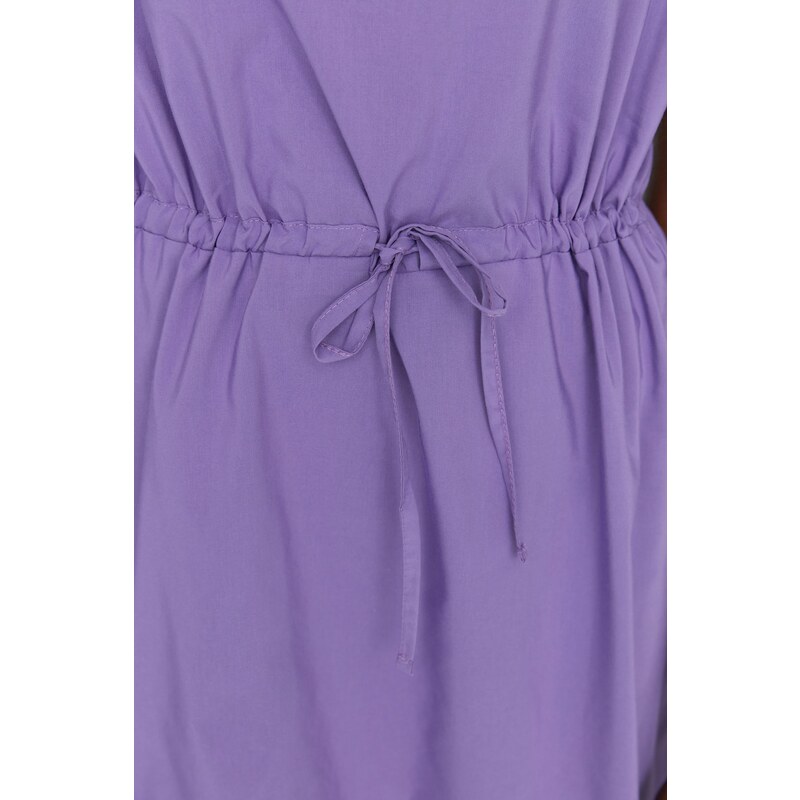 Trendyol vijolična visoka kravata podrobna obleka