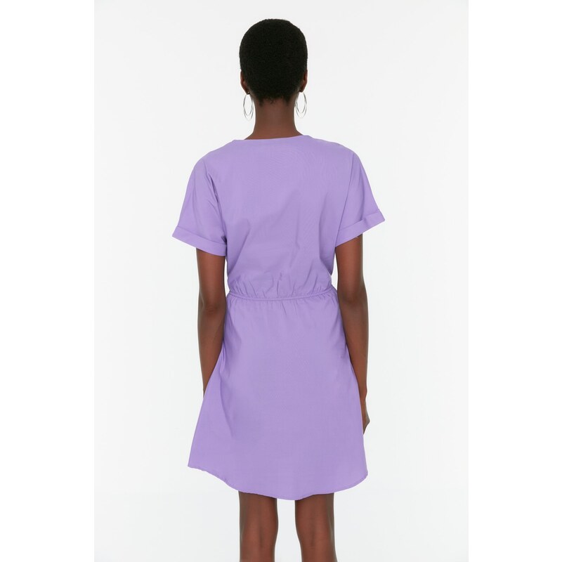 Trendyol vijolična visoka kravata podrobna obleka